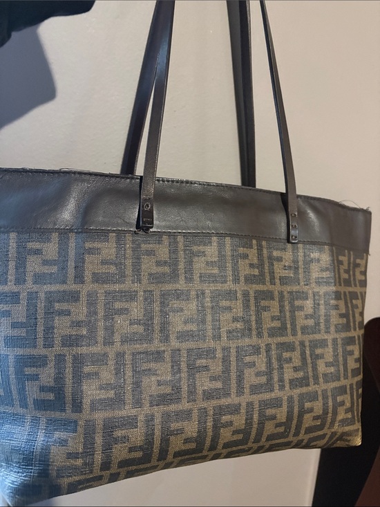 Fendi Handbags - Fendi Monogram Canvas Tote in Brown and Black